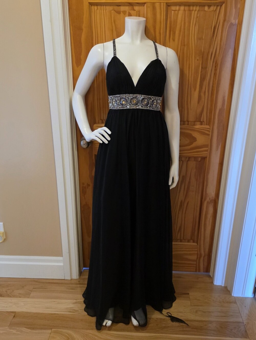 Pink Violet Black Embellished Maxi Dress